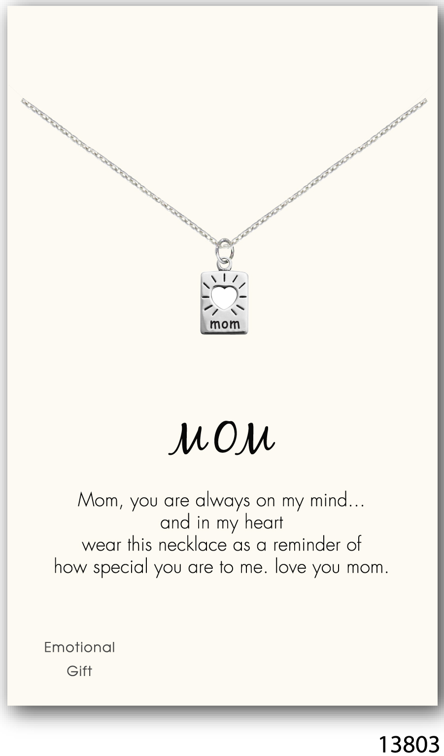 Love mom silver pendant